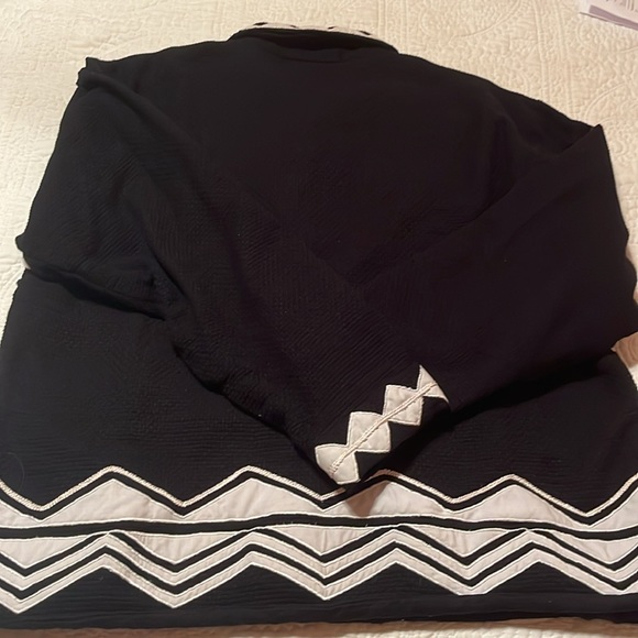 Petite Large Bold Appliquéd 100% Cotton Button Up Jacket - Picture 7 of 7